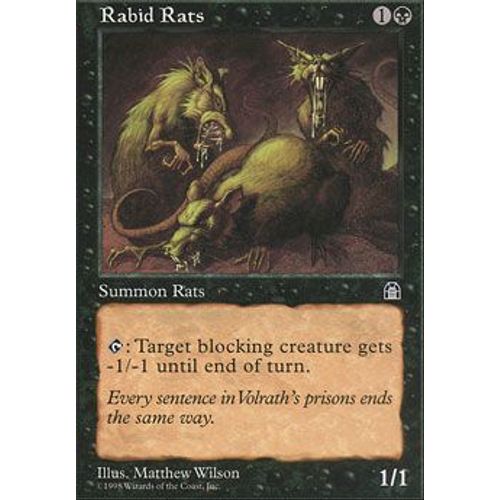Rats Enragés ( Rabid Rats ) - Magic Mtg - Forteresse Vf E 67 - C