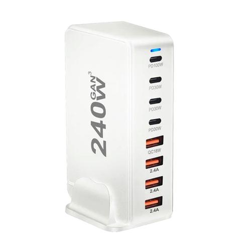 240w Usb-C 8-Port Pd Pd3.0 Qc3.0 Fast Charging For Pro/Air 15 14 13 Pro Max White (Us)