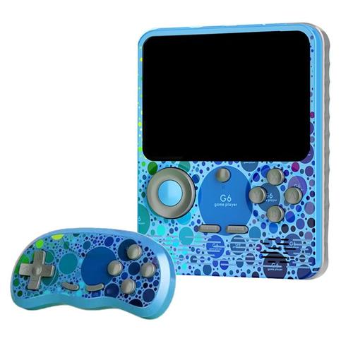 G6 Retro Video Game Console Handheld Game Player 3.5 Inch Screen Built-In 666 Games Two-Person Mode Game Controller(B)