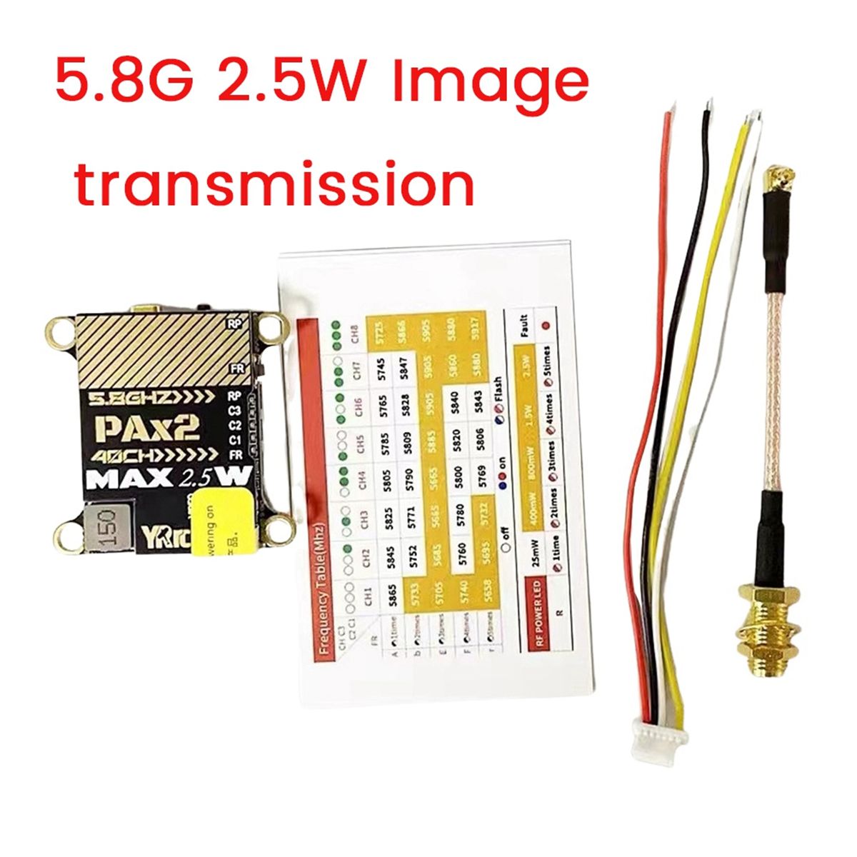5.8g 2.5w Fpv Vtx 40ch 2500mw For Rc Fixed Wing Fpv Long Ran...