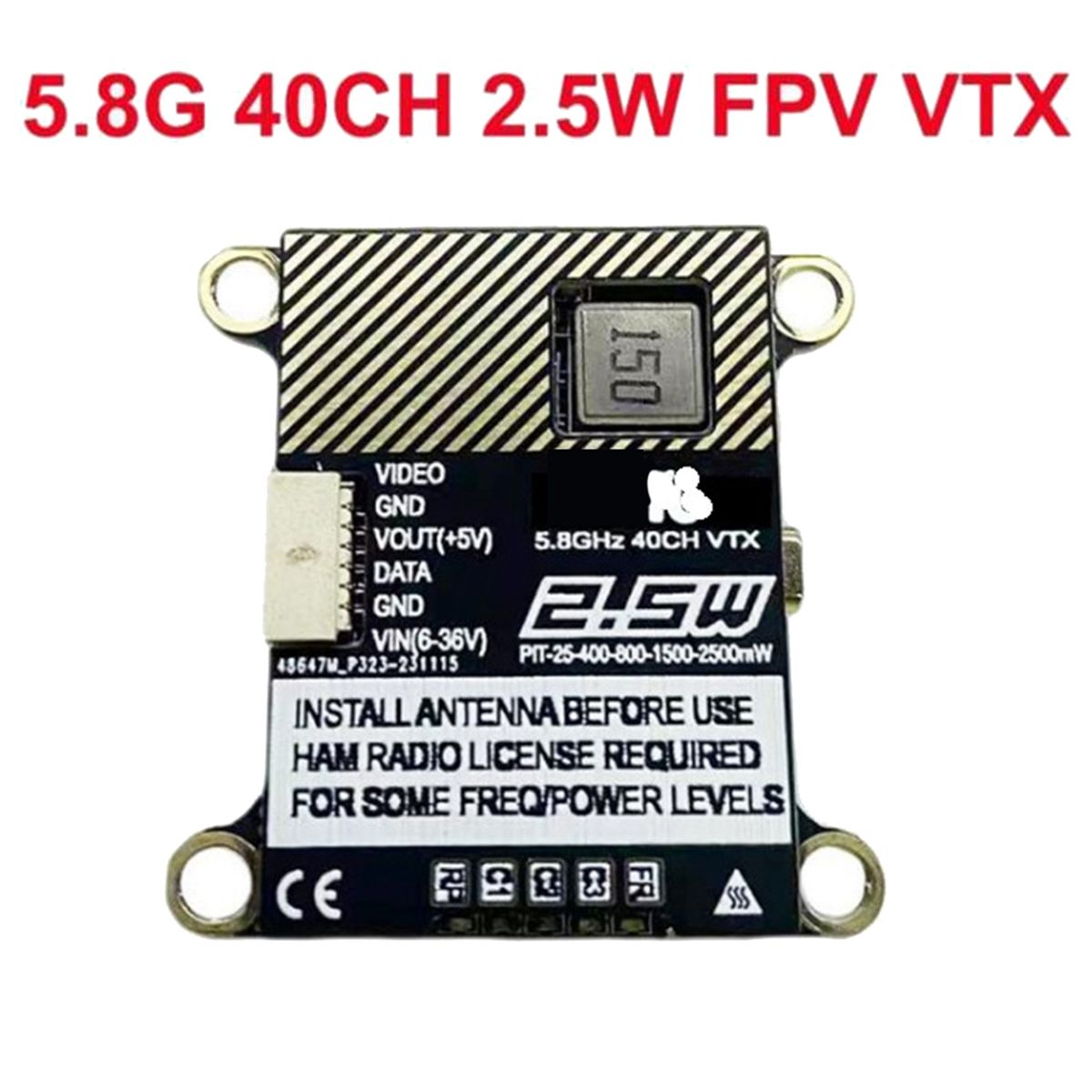 5.8g 2.5w Fpv Vtx 40ch 2500mw For Rc Fixed Wing Fpv Long Ran... - 4