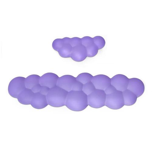 Cloud Wrist Rest Pad Kit Keyboard Wrist Rest Mouse Wrist Rest Memory Foam Palm Rest for Keyboard Mouse Non-Slip Purple