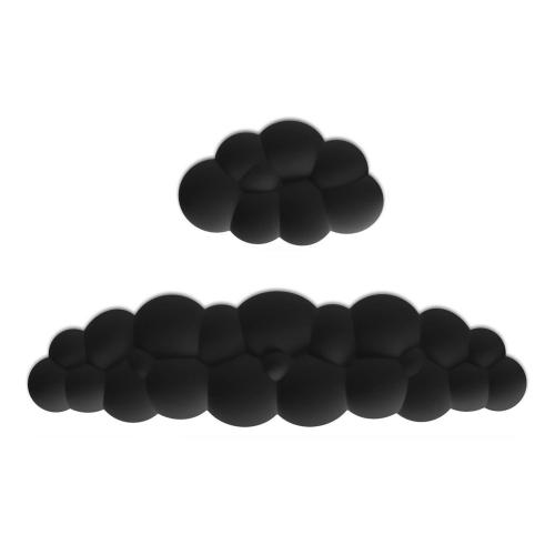 Cloud Wrist Rest Pad Kit Keyboard Wrist Rest Mouse Wrist Rest Memory Foam Palm Rest for Keyboard Mouse Non-Slip Black