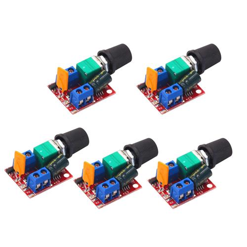 5pc Mini Dc Motor Pwm Speed Controller 3v-35v Speed Control Switch Led Dimmer 5a Board Module 90w High Speed Diy