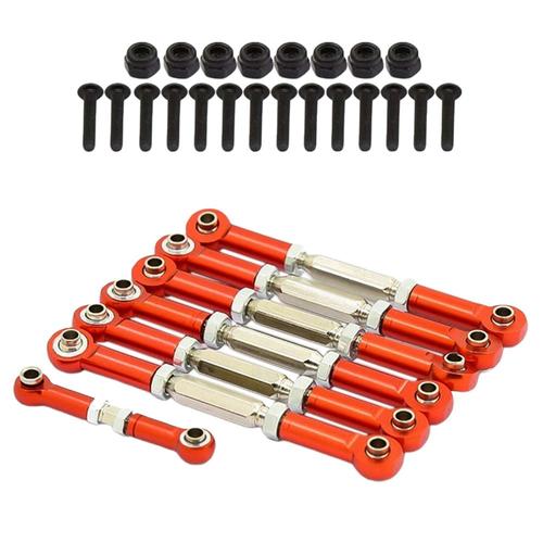 Rc Pull Rod, Adjustable Metal Aluminum Steering Pull Rod Upgrade Sets With Rod Ends For Slash 2wd 1/10 Red
