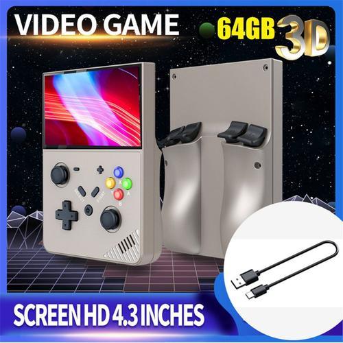 R43 Pro Handheld Game Console 64g 4.3 Inch 4k Hd Retro Game Console Linux Sys For Psp Ps1 N64 B