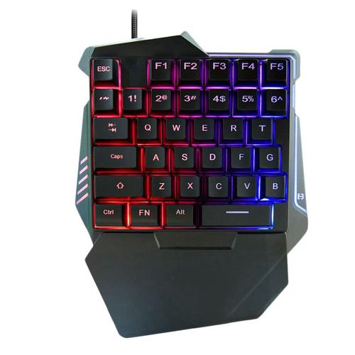 G7 Single Handed Keyboard Numeric Keypad USB 37Keys Keyboard Handy Color Backlit Mechanical Keyboard for Computer/Laptop