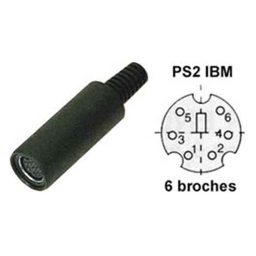 lot de 2 s-video fiches mini din 6 broches femelle