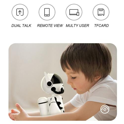 1080P Astronaut Robot Webcam IP Wifi Wireless Baby Security Camera with Night Vision Noise Reduction(White)