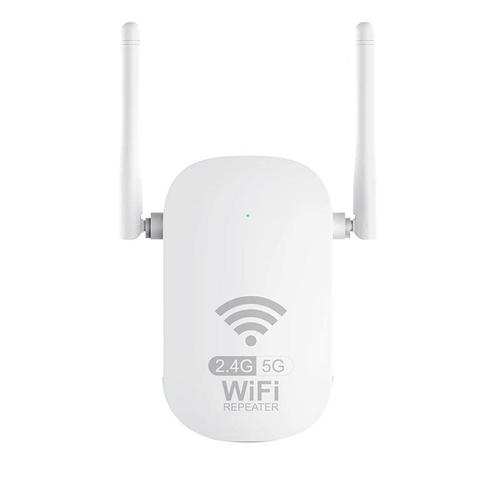 WLAN WiFi Repeater AC1200 Dual Band 2.4GHz+5GHz WIFI Repeater with Repeater/Router Amplifier with 2 Antenna -EU Plug