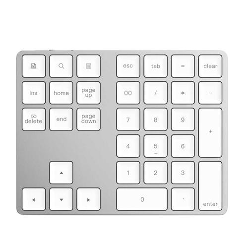 Bluetooth 3.0 Wireless Numeric Keypad 34 Keys Digital Keyboard for Accounting Teller Windows IOS OS Android PC Tablet Laptop (White)