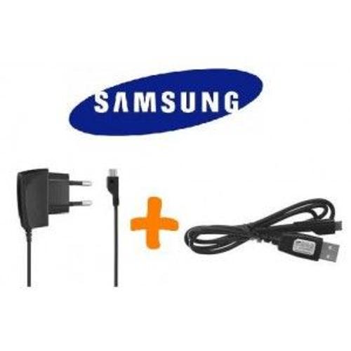 Chargeur secteur + cable data Samsung pour Samsung GT-S8530 Wave II