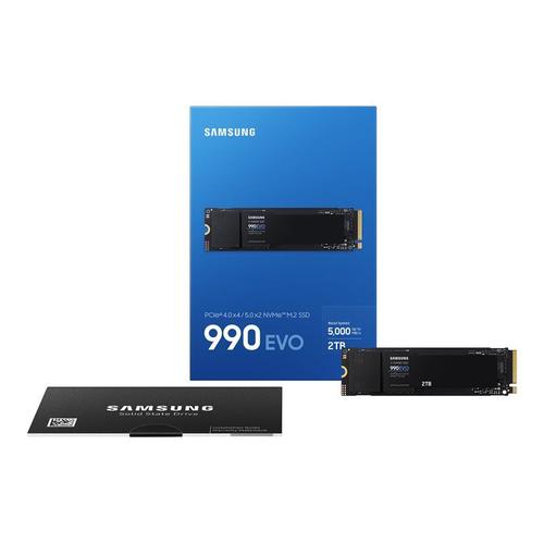 Samsung 990 EVO MZ-V9E2T0BW - SSD - chiffré - 2 To - interne - M.2 2280 - PCI Express 5.0 x4 (NVMe) - AES 256 bits - TCG Opal Encryption 2.0