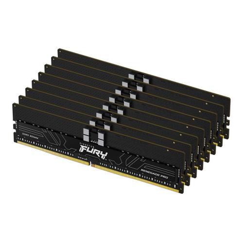 Kingston FURY Renegade Pro - DDR5 - kit - 256 Go: 8 x 32 Go - DIMM 288 broches - 6000 MHz / PC5-48000 - CL32 - 1.35 V - mémoire enregistré - on-die ECC - noir