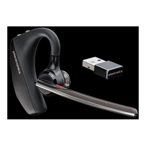 Poly Voyager 5200 UC - Micro-casque - embout auriculaire - montage sur l'oreille - Bluetooth - sans fil - Certifié pour Microsoft Teams