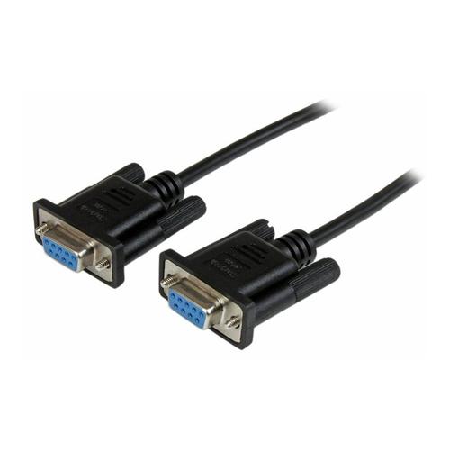 StarTech.com Câble null modem série DB9 RS232 de 1m - Cordon série DB9 vers DB9 - Femelle / Femelle - Noir - Câble de modem nul - DB-9 (F) pour DB-9 (F) - 1 m - moulé, vis moletées - noir - pour...