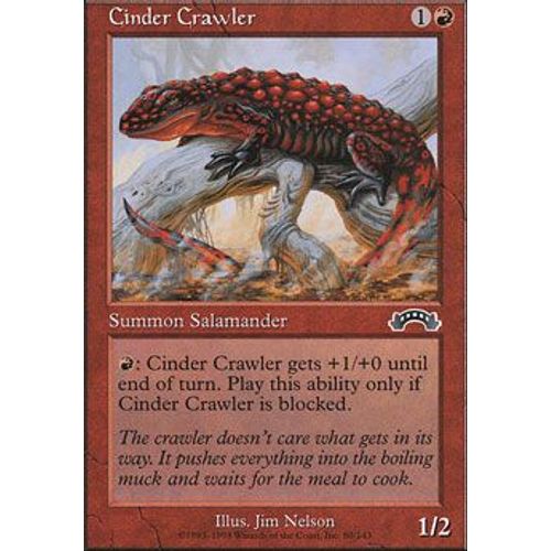 Reptile Des Cendres ( Cinder Crawler ) - Magic Mtg - Exode Vf E 80 - C