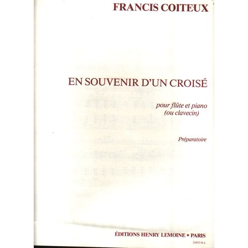 En Souvenir D'un Croisé Flûte Et Piano