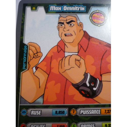 Carte A Jouer Ben 10 Humain  6/65 Max Omnitrix