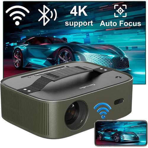 ¿Autofocus/Keystone¿ Vast Videoprojecteur Portable 4K, Retroprojecteur 400 ANSI Native 1080P Supporte 4K WiFi