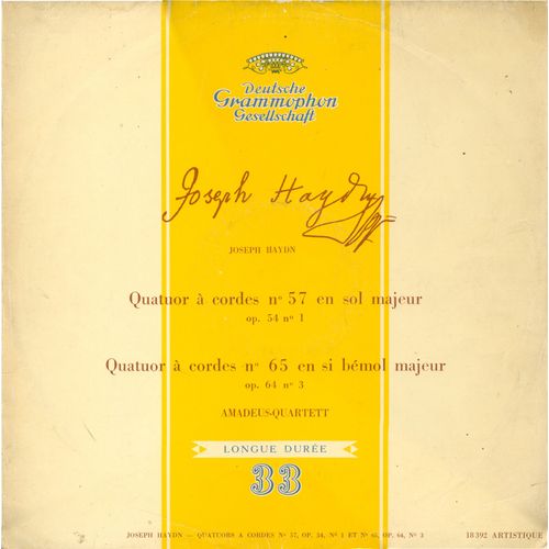 Quatuor À Cordes N° 57 En Sol Majeur Op. 54 N°1 ; Quatuor À Cordes N° 65 En Si Bémol Majeur Op 64 N° 3, Par Amadeus-Quartet