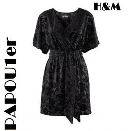 Robe Courte Noire En Velours - H&m - T.38 - Neuve