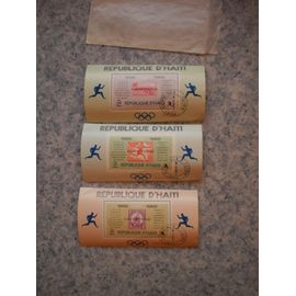 Lot De 3 Timbres (Feuillets) D'haiti, Jeux Olympiques De 1968 Obiltérés 4 Aout 1969