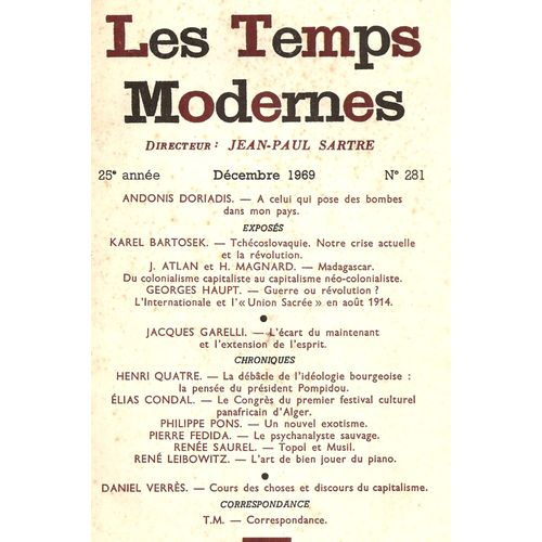 Les Temps Modernes -N° 281 -1969