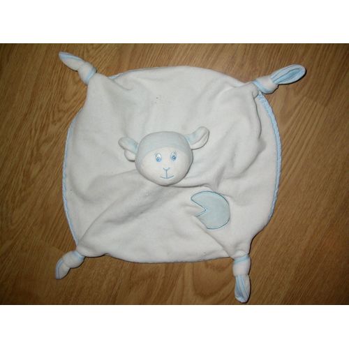 Doudou Plat Carré Mouton Schaf Sheep Gipsy Blanc Bleu Singe Affe Monkey
