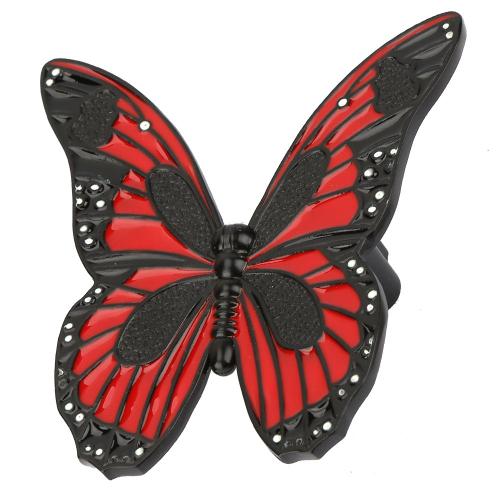 Poignée d'armoire à tiroir papillon de couleur artistique en alliage de zinc (3777-32 noir avec rouge)