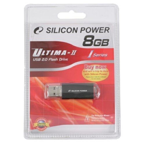 SILICON POWER Ultima II I-Series - Clé USB - 8 Go - USB 2.0 - noir