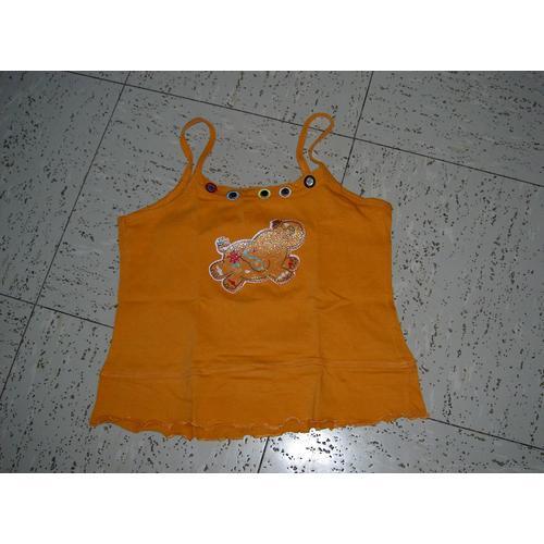 Débardeur Orange Motif Éléphant Tout Simplement Taille 8 Ans