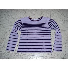 Polo Manches Longues Violet À Rayures Du Pareil Au Même (Dpam) Taille 8 Ans