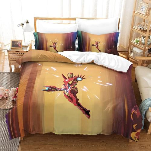 Iron Man Impression En D Sets De Housse De Avec Fermeture Eclair Couettes Avengers Housse De Couette Microfibre £¬Adulte Gar? On Fille Nsemble£¬D