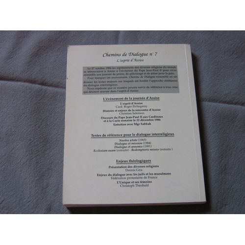 Chemins De Dialogue  N° 7 : L'esprit D'assise