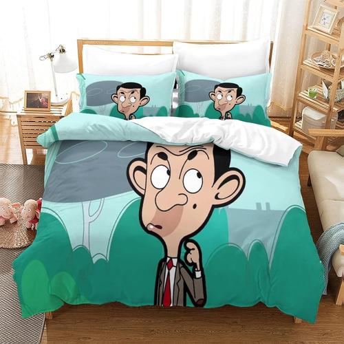 Mr. Bean Housse De Couette D Imprim¿¿ Cartoon,Parure De Lit Adulte D Housse De Couette,Convient Pour Les Gar?Ons Et Les Filles Double£¿Xcm£©