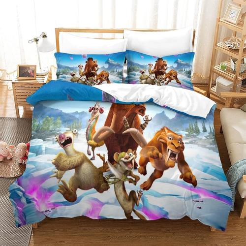 Parure De Lit De Ice Age Ensemble De Housse De Couette Funny Imprim¿¿ D Taie D'oreiller Pour Adultes Enfants Double£¿Xcm£©