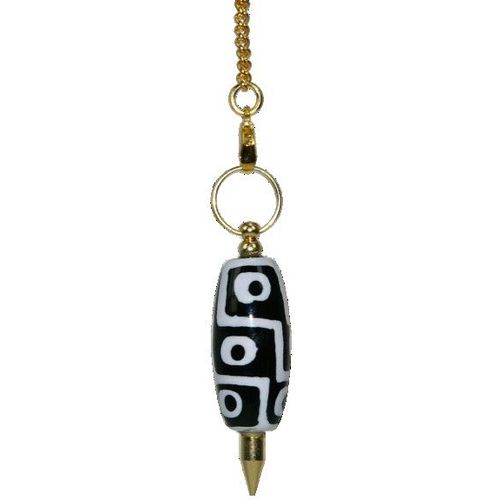 Pendule Perle Dzi Blanc/Noir