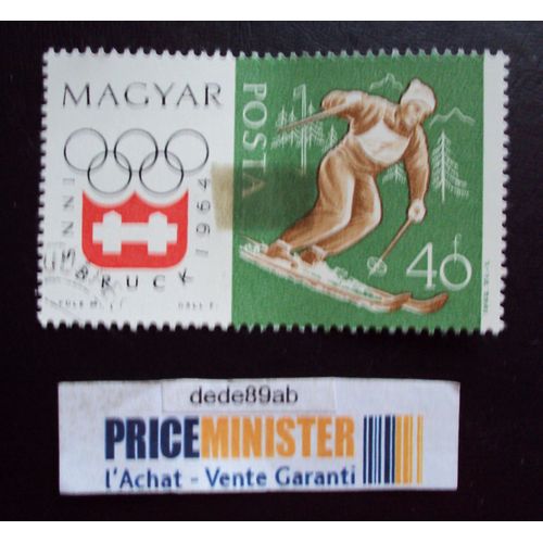 Hongrie..Jeux Olympiques.Innsbruck 1964 : Slalom.Oblitéré.