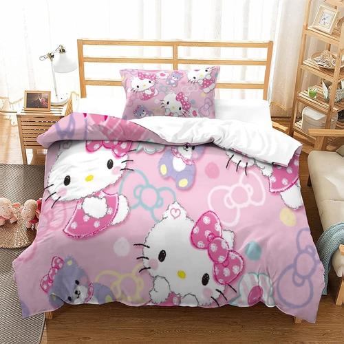 Housse De Couette Hello Kitty Impression D Pink Parure De Lit En Microfibre Hypoallergique Housses De Couettes Avec ¿¿Clair Pour Garcon Enfant Fille Ad