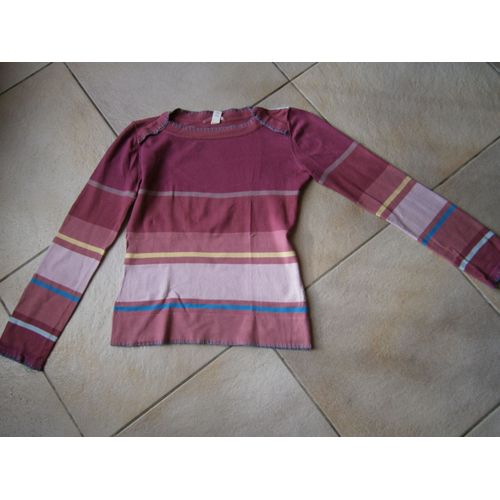 Pull Raye Violet Rose Jaune Bleu Taille M Marque Decathlon