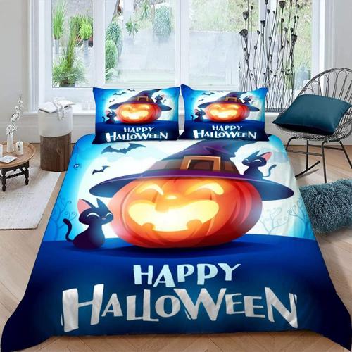 Housse De Couette X Halloween D Motif Pi¿¿Ces Parure De Lit Personne Enfant Fille Gar?On Ultra Doux Microfibre Housse De Couette Sorci¿¿Re Lune