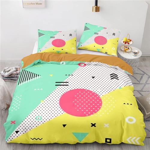 X Cm Microfibre Housse De Couette D Doux Confortable Parures De Lit Geometrique G¿¿Om¿¿Trique G¿¿Om¿¿Trie Housse De Couette X + X Taies D'oreiller Xcm