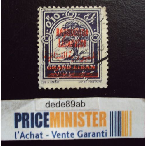 Liban..0.10 Piastre Grand Liban Surchargé République Libanaise.Oblitéré.