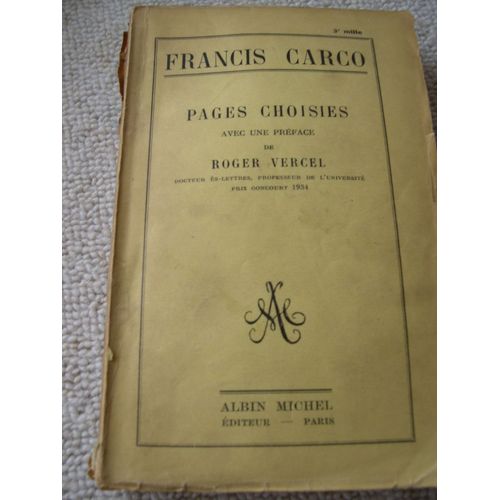 Pages Choisies De Francis Carco