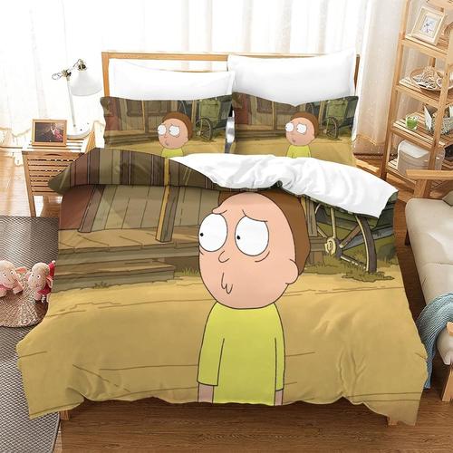 Rick And Morty Ensemble De Couvercle De Couette Doux En Pi¿¿Ces Avec Fermeture ¿¿ Fermeture ¿¿Clair De Taie D'oreiller Emp¿ºchez L'ensemble De Literie Allergique Adapt¿¿E ¿¿ Toutes Sort