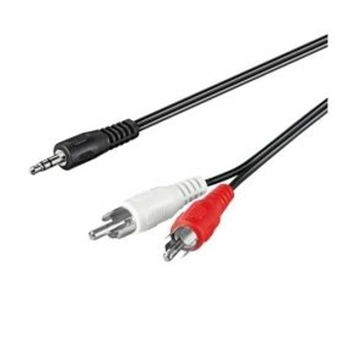 Câble audio pour carte son 2xRca mâle vers Jack 3.5mm stéréo mâle, 0.5m cd50440