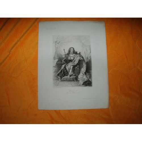 Gravure Eau-Forte Louis Xv Roi De France 1774 Diagraphe Et Pantographe Gavard / Gallerie Historique De Versailles Datant Du Xix Eme Siecle No Copy