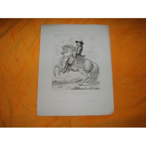 Gravure Eau-Forte  Louis Xiv Roi De France 1715 Diagraphe Et Pantographe Gavard / Gallerie Historique De Versailles Datant Du Xix Eme Siecle No Copy