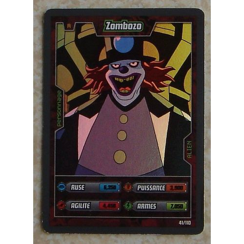 Carte Ben 10 Alien Aventures - Zombozo Holo 41/110 - Rare - Personnage Alien